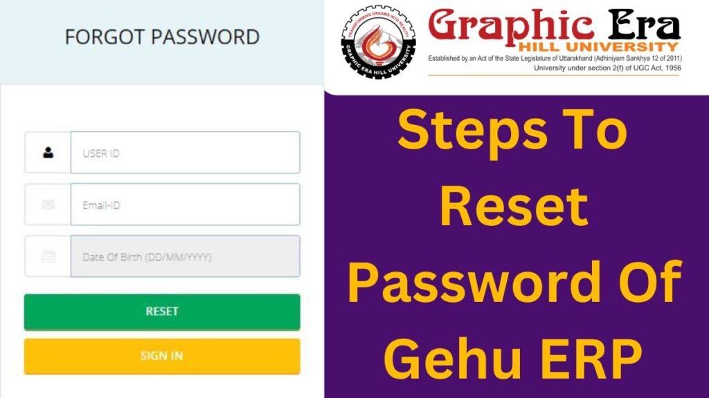 Steps To Reset Password Of Gehu ERP